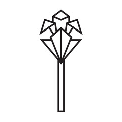 flower origami illustration design. line art geometric for icon, logo, design element, etc