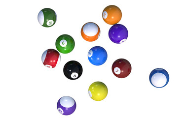 Colorful Billiard Balls Isolated PNG Illustration