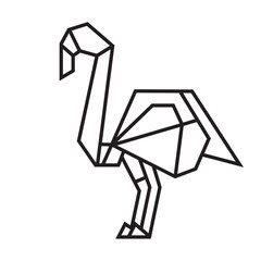 bird origami illustration design. line art geometric for icon, logo, design element, etc