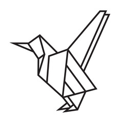 bird origami illustration design. line art geometric for icon, logo, design element, etc