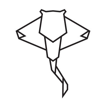 recommend clip art: stingray origami illustration design. line art geometric for icon, logo, design element, etc