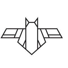bat origami illustration design. line art geometric for icon, logo, design element, etc