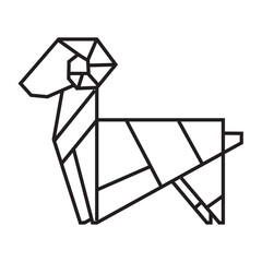 Fototapeta na wymiar goat origami illustration design. line art geometric for icon, logo, design element, etc