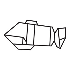 fish origami illustration design. line art geometric for icon, logo, design element, etc