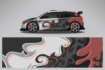 Car decal wrap livery design. Graphic abstract line racing background Vector design for vehicle, race car, rally, adventure livery camouflage. © 21graphic