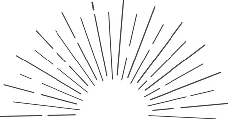 Obraz premium Sun rays icon, shine and burst line