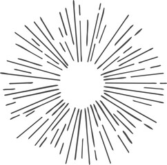 Obraz premium Sun rays icon, shine and burst line