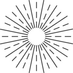 Obraz premium Sun rays icon, shine and burst line