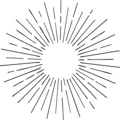 Sun rays icon, shine and burst line