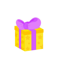 Happy birthday party, birthday party, colorful gift box at party, flat vector illustration and icon
