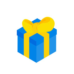 Happy birthday party, birthday party, colorful gift box at party, flat vector illustration and icon