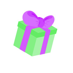 Happy birthday party, birthday party, colorful gift box at party, flat vector illustration and icon