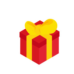 Happy birthday party, birthday party, colorful gift box at party, flat vector illustration and icon