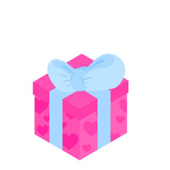 Happy birthday party, birthday party, colorful gift box at party, flat vector illustration and icon