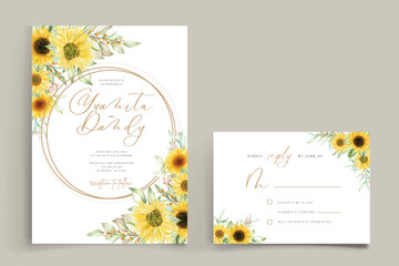 beautiful sun flower background and frame design