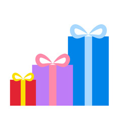 Happy birthday party, birthday party, colorful gift box at party, flat vector illustration and icon