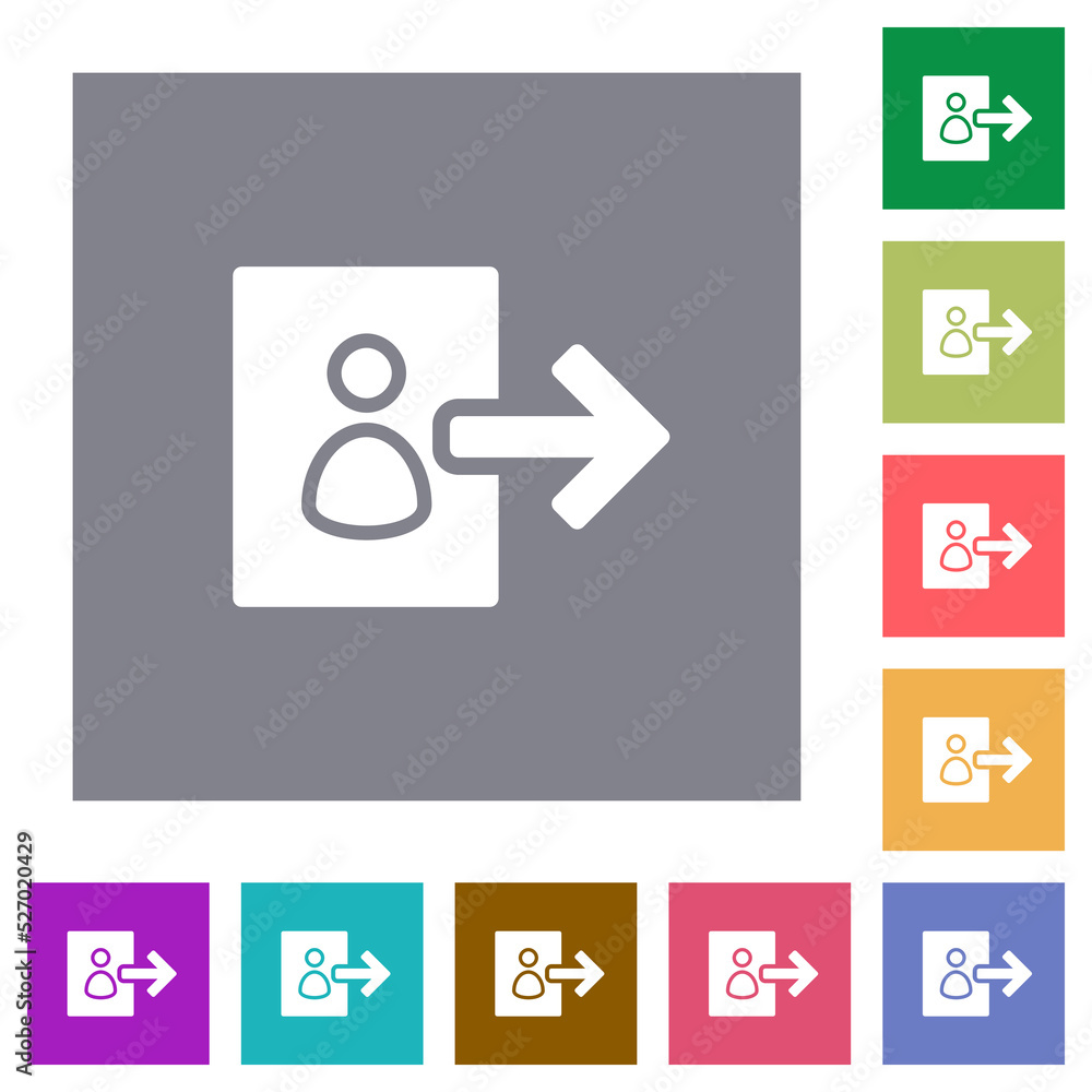Poster user logout alternate square flat icons