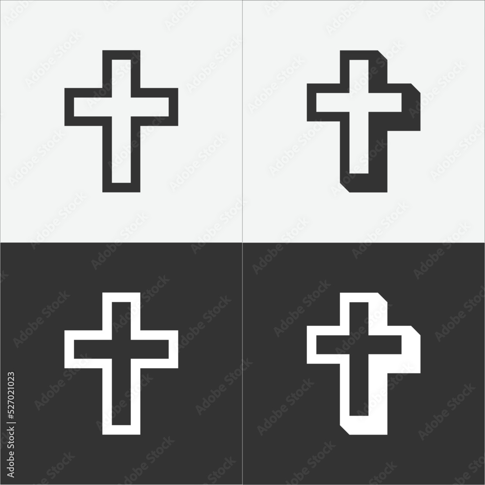 Poster religion cross vector icon set. isolated cross icon vector design. designed for web and app design i