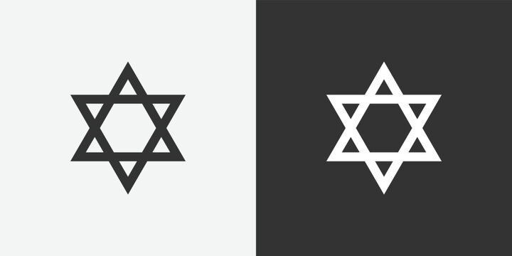 Star of David, the national symbol of the State of Israel icon. Star of David. jewish star shield background