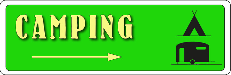 Panneau Camping pour tentes et caravanes