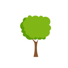 Green fertile trees in a variety of forms on the White Background.  Set of various tree sets. Trees for decorating gardens and home designs. vector illustration and icon