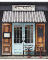 Fototapeta na wymiar watercolor house,watercolor shop,watercolor coffee shop clip art png 