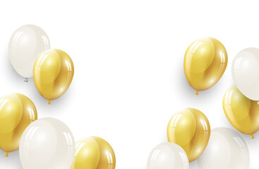 Confetti And luxury Balloon Birthday Celebration border