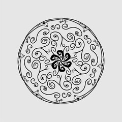 Abstract vector, black and white radial style. Simple and attractive Mosaic Type