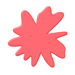 3D blob shape. 3D textarea. Red blob.