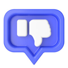 3D dislike icon. 3D illustration.