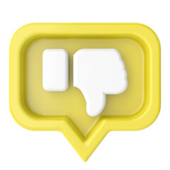 3D dislike icon. 3D illustration.