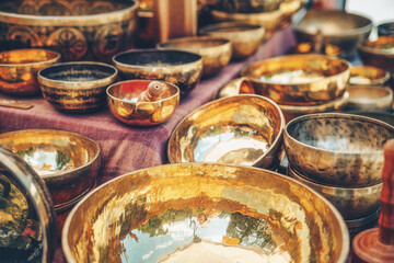 Beautiful tibetan bowl ready for meditative music.