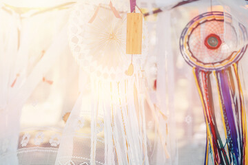 dream catcher on a beautiful white background.