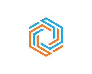 Creative Hexagon Tech Logo Concept sign icon symbol Design Element. Technology Logotype. Vector illustration template