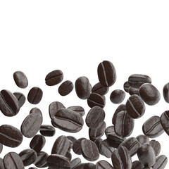 Coffee beans. 3D rendering.
