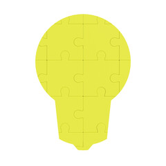 Light bulb puzzle. Idea icon design.
