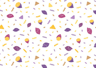 手描きの幾何学パターン さつまいも