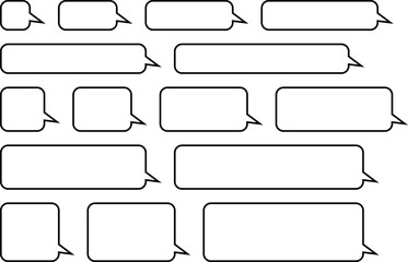 Obraz premium いろいろなサイズの角丸四角形の吹き出しセット