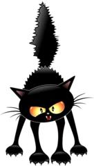 Fototapete Zeichnung Cat Fierce und Wütendes Knurren Funny Cartoon Character - Cats Collection
