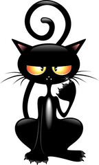 Cat Sly Cartoon Character zeigt seinen blinkenden Fang - Cats Collection