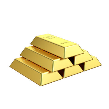 Gold bars. 3D element.