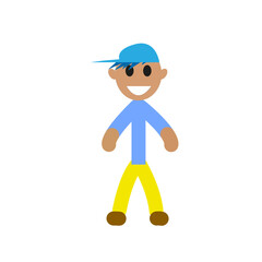 Ukrainian boy in blue and yellow clothes