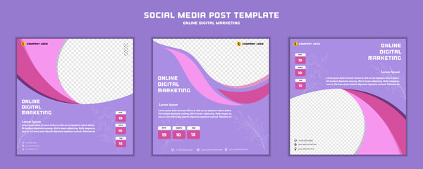 Social media post template modern design, for digital marketing online or poster marketing template