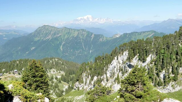 Massif des Bauges- mountain panoramic landscape in France
