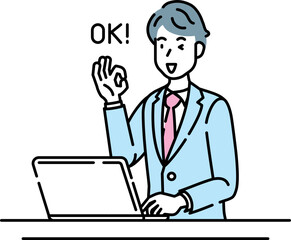 人物イラスト　線画