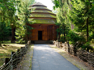 BREST, BELARUS - AUGUST 18, 2022: Belovezhskaya Pushcha. Summer residence of Father Frost
