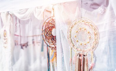dream catcher on a beautiful white background.
