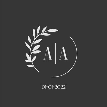 Initial letter AA wedding monogram logo design inspiration