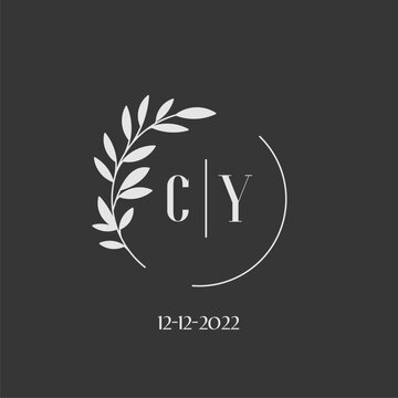 Initial letter CY wedding monogram logo design inspiration