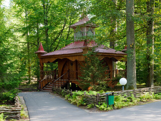 Fototapeta premium BREST, BELARUS - AUGUST 18, 2022: Belovezhskaya Pushcha. Summer residence of Father Frost